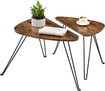 Set Of Two Brown Side Nesting Tables, 7 of 7