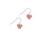 Coral Colour Small Leaf Print Heart Earrings, thumbnail 1 of 4
