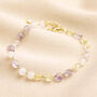 Pastel Semi Precious Stone Beaded Bracelet In Gold, thumbnail 1 of 5