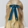 Monongrammed Velvet Hair Bow, thumbnail 7 of 8