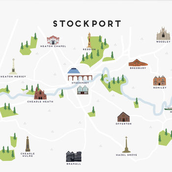 Map Of Stockport Print, 2 of 2