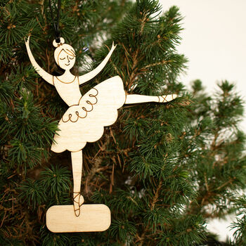 Personalised Swirling Ballerina Christmas Decoration, 3 of 5