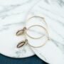 Gold Silver Plated Cowrie Sea Shell Hoop Earrings, thumbnail 4 of 4