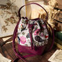 Floral Engravings Plum Bucket Bag, thumbnail 2 of 7