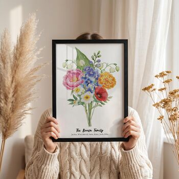 Personalised Birth Flower Family Print, 10 of 12