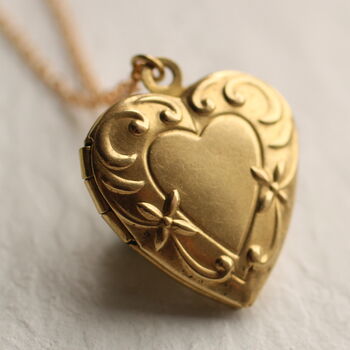 Art Nouveau Botanical Heart Personalised Locket, 6 of 11