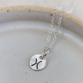 Sterling Silver Dinky Zodiac Sign Pendant, 9 of 12