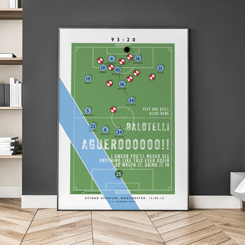 Manchester City Aguero 93:20 Goal Poster, 3 of 7