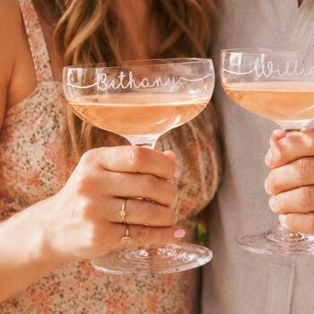 Personalised Champagne Saucer Set Of Two, 3 of 3