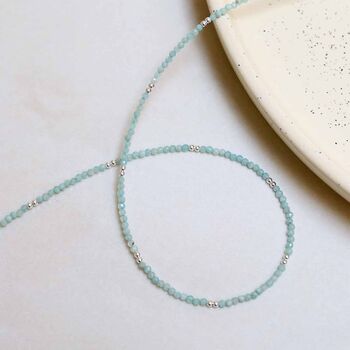 Amazonite Gemstone Beaded Necklace, 4 of 8