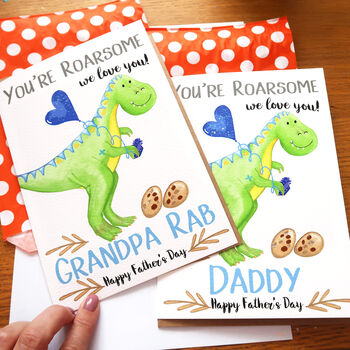 Personalised Dinosaur Father's Day Card, 7 of 8