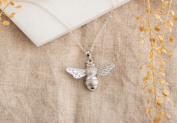 Sterling Silver Bee Necklace, 2 of 7