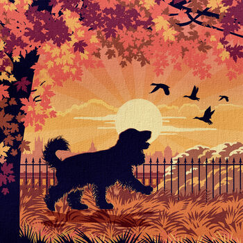 Cocker Spaniel In An Autumn Park. Limited Edition Dog Print, 5 of 10