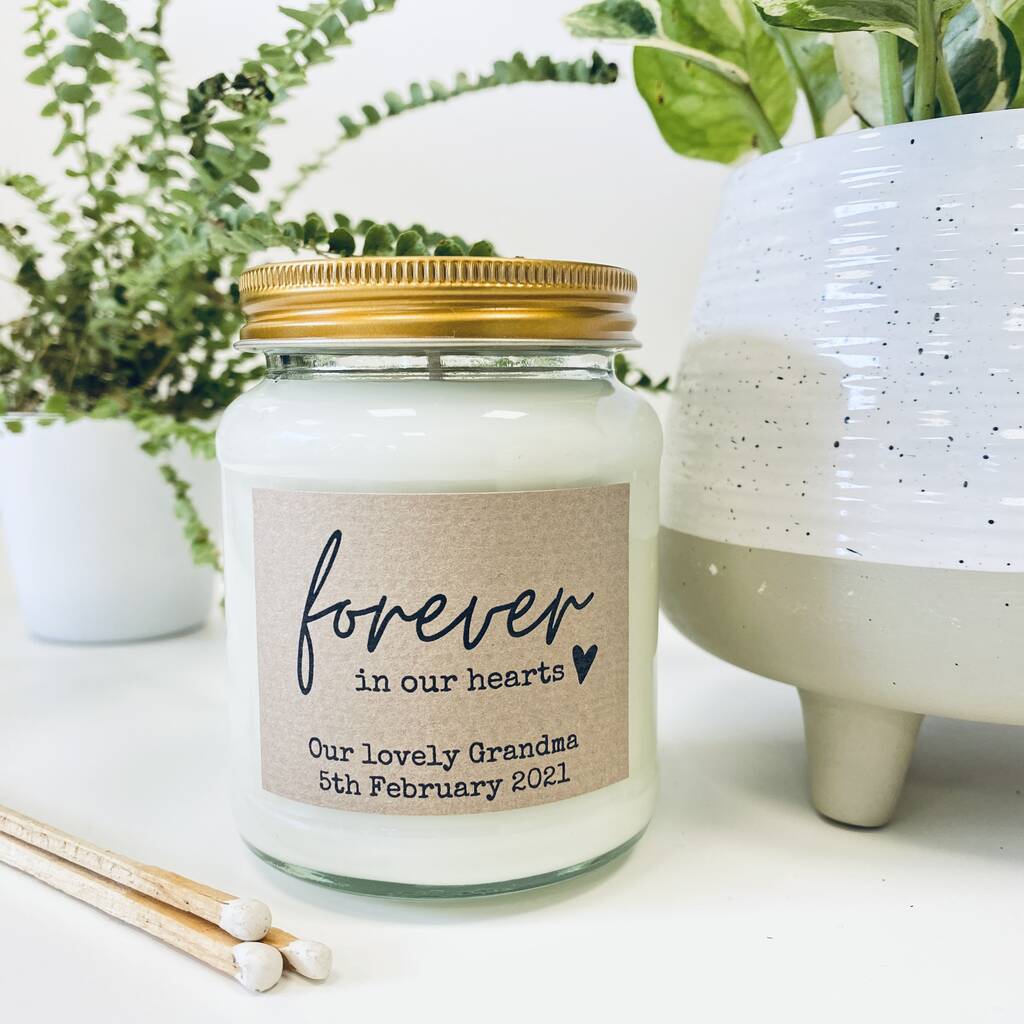 Personalisable 'Forever In Our Hearts' Scented Candle By Lollyrocket ...