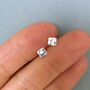 Tiny Silver Square Hammered Studs, thumbnail 3 of 5