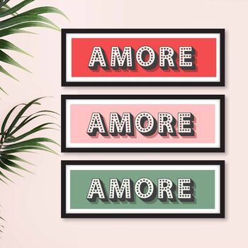 Framed Amore Typography Print, 2 of 10