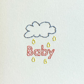 'Baby Shower' Hand Embroidered Card, 2 of 5