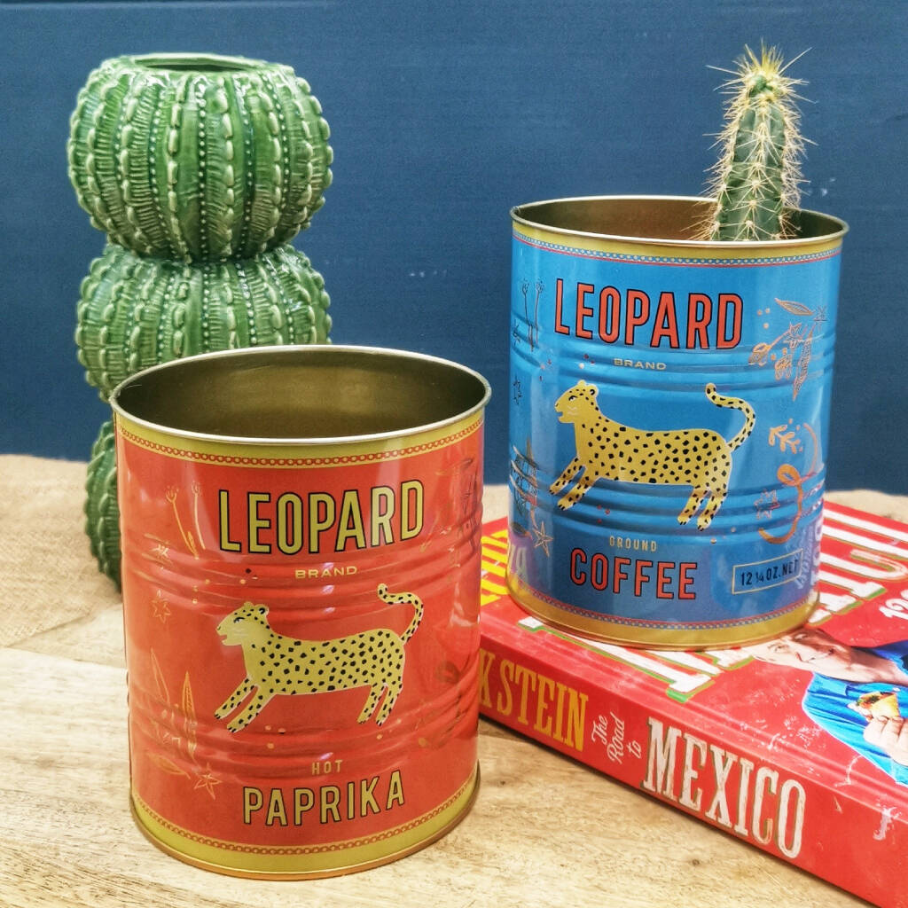 Leopard Storage Tins Set Of Two, 1 of 2