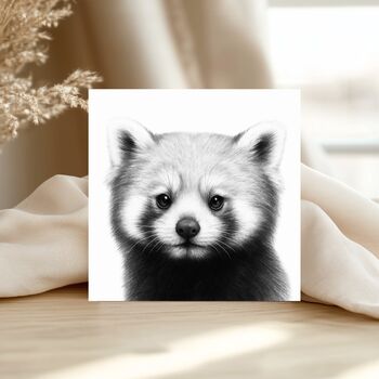 Hand Drawn Red Panda Wildlife Greeting Card, 2 of 6