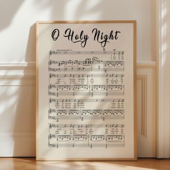 Vintage Music Sheet Poster O Holy Night Carol Lyrics, 3 of 8