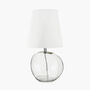 Clear Glass And White Shade Table Lamp, thumbnail 2 of 10