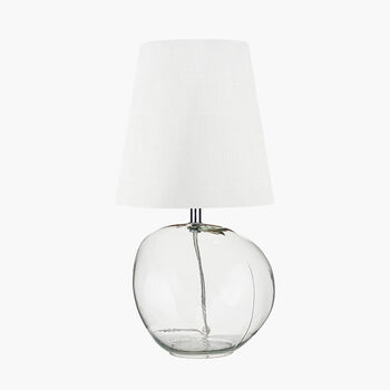 Clear Glass And White Shade Table Lamp, 2 of 10