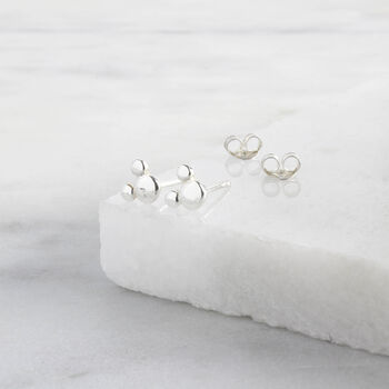 Silver Mouse Ear Studs, 3 of 10