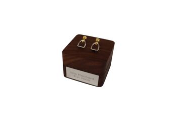 Personalised Sterling Silver And Gold Stirrup Earrings, 7 of 10