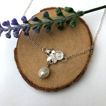Mother's Day Sterling Silver Flower And Pearl Necklace, 5 of 9