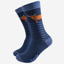 Men's Bamboo Socks Navy Blue Stripe Highland Cow, thumbnail 2 of 5