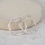 Sterling Silver Large Octagon Hoops, thumbnail 2 of 8
