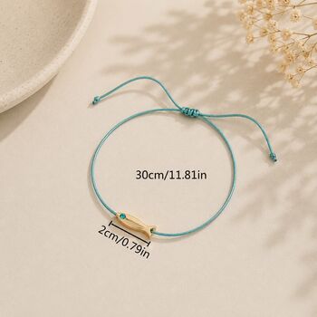 Adjustable Anklet Bracelet With Fish Charm, 5 of 5