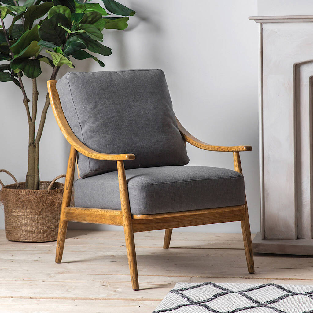 Natural Linen And Teak Armchair By The Forest & Co | notonthehighstreet.com