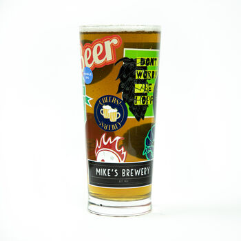 Personalised All Over Beer 'Sticker' Printed Pint Glass, 3 of 10