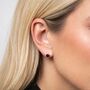Sterling Silver January Garnet Birthstone Stud Earrings – 7mm, thumbnail 2 of 8