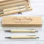 Personalised Message Wooden Pen And Pencil Box Set, thumbnail 4 of 10