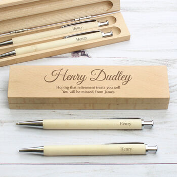 Personalised Message Wooden Pen And Pencil Box Set, 4 of 10