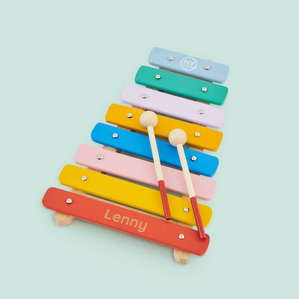 Personalised Colourful Xylophone Wooden Toy, 1 of 5