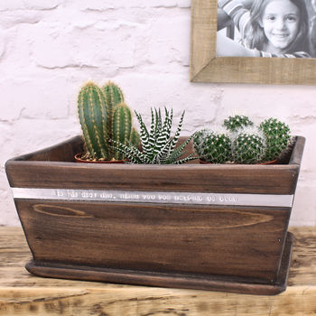 Personalised Wooden Pot Planter, 8 of 12