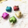 Set Of Five Glass Heart Baubles, thumbnail 4 of 4