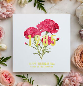 Birth Flower Card With Real Foil, 6 of 12