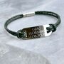 Men's Personalised Double Strand Leather ID Plate Bracelet, thumbnail 1 of 8