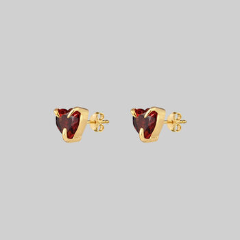 Garnet Or Black Spinel Heart Stud Earrings, 7 of 7