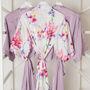 Purple Floral Wedding Bride Bridesmaid Robe Gown, thumbnail 2 of 5