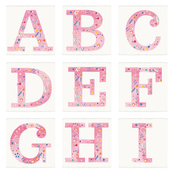 Floral Personalised Initial And Name Print, 8 of 12