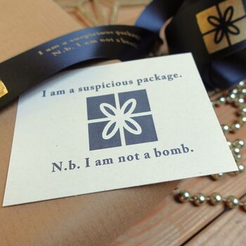 'I Am A Suspicious Package!' Joke Blue Ribbon, 4 of 4