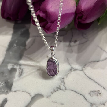 Natural Amethyst Pendant Necklace, 2 of 4