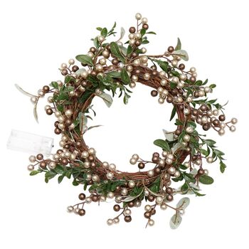 Copper Mistletoe LED Christmas Wreath, 2 of 9