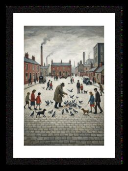 Feeding The Pigeons Lowry Style Framed Art, 2 of 2