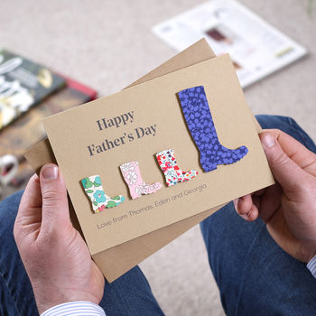 Personalised Father's Day Welly Card, 5 of 5